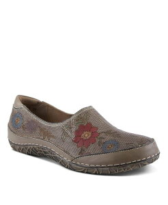 eBXe fB[X V[Y pvX t[ U[ t[ L'Artiste L f Artiste Women f s Libora-Delite Handpainted Leather Floral Slip-On Shoes with Removable Insole Grey multi O[