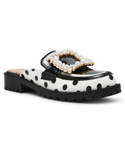xbcBW\ fB[X V[Y pvX [t@[ Betsey Johnson Women's Graycembellished Buckle Slip-On Loafers Polka Dot Multi }`J[