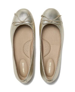�����Y�G���h ���f�B�[�X �V���[�Y �p���v�X ���U�[ Lands' End Women's Essentialeather Ballet Flats Light gold �S�[���h