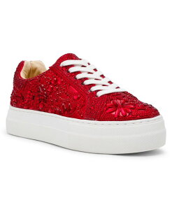 �x�b�c�B�W�����\�� ���f�B�[�X �V���[�Y �X�j�[�J�[ �v���b�g�t�H�[�� Betsey Johnson Women's Reily Rhinestone Platform Sneakers Red ���b�h