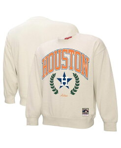 �~�b�`�F��&�l�X ���f�B�[�X �A�E�^�[ �p�[�J�[�E�X�E�F�b�g �V���c Mitchell & Ness Women's Cream Houston Astros Cooperstown Collection Laurel Crew Pullover Sweatshirt Cream �N���[��