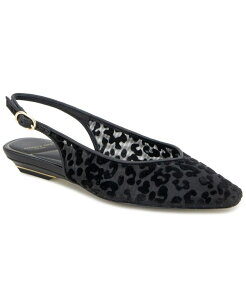 �P�l�X�R�[�� ���f�B�[�X �V���[�Y �p���v�X Kenneth Cole New York Women's Berkette Slingback Flats Black Leopard �u���b�N