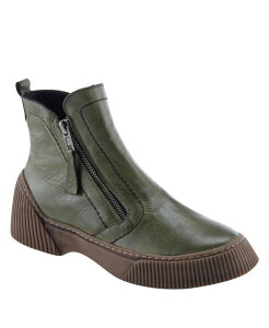 �X�v�����O�X�e�b�v ���f�B�[�X �V���[�Y �u�[�c�E���C���u�[�c ���U�[ Spring Step Kelko Leather Bootie with Decorative Zipperemovable Insole and Sporty Sole Olive green �O���[��