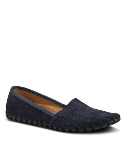 �X�v�����O�X�e�b�v ���f�B�[�X �V���[�Y �p���v�X�G�[�h Spring Step Kathaleta Suede Slip-On Comfort Flats with V-Elastic Notch Arch Support & Removable Insole Navy suede �l�C�r�[