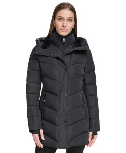 �J���o���N���C�� ���f�B�[�X �A�E�^�[ �W���P�b�g�E�u���]�� �R�[�g Calvin Klein Women's Hooded Puffer Coat Black �u���b�N