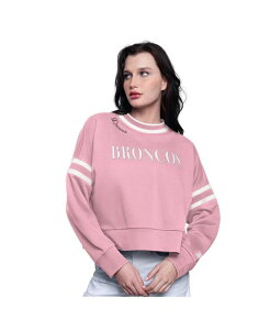 �X�^�[�^�[ ���f�B�[�X �A�E�^�[ �p�[�J�[�E�X�E�F�b�g �V���c �N���b�v�h Starter Women's Pink Denver Broncos Power Play Cropped Pullover Sweatshirt Pink �s���N