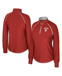 RVA fB[X AE^[ p[J[EXEFbg Vc Colosseum Women's Crimson Indiana Hoosiers Bikram Raglan Quarter-Zip Sweatshirt Crimson N]