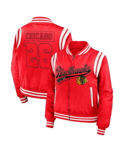 EFA oC G Ah[Y fB[X AE^[ WPbgEu] WEAR by Erin Andrews Women's Red Chicago Blackhawks Baller Full-Zip Bomber Jacket Red bh