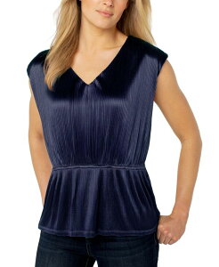 �����@�v�[�� ���T���[���X ���f�B�[�X �g�b�v�X �V���c V�l�b�N Liverpoolos Angeles Women's V-Neck Peplum Top Navy �l�C�r�[
