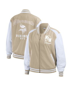 EFA oC G Ah[Y fB[X AE^[ WPbgEu] WEAR by Erin Andrews Women's Tan Minnesota Vikings Tonal Full-Zip Bomber Jacket Purple p[v