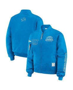 EFA oC G Ah[Y fB[X AE^[ WPbgEu] WEAR by Erin Andrews Women's Blue Detroit Lions Patch Full-Zip Bomber Jacket Blue u[