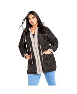 �A�x�j���[ ���f�B�[�X �A�E�^�[ �W���P�b�g�E�u���]�� �R�[�g AVENUE Women's Clio Quilt Padded Hooded Neck Coat Black �u���b�N