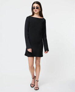 �t�����`�R�l�N�V���� ���f�B�[�X �g�b�v�X �����s�[�X �~�j �T�e�� French Connection Women's Ennisatin Long Sleeve Mini Dress Black �u���b�N