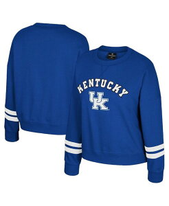 RVA fB[X AE^[ p[J[EXEFbg N[lbN Vc t[X Colosseum Women's Royal Kentucky Wildcatsplashy Crewneck Fleece Sweatshirt Royal