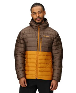 }[bg Y AE^[ WPbgEu] t[fbhWPbg Marmot Men's Highlander Puffer Hooded Jacket Claystone/Honey glaze