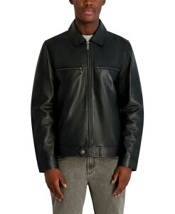 �J�[�� ���K�[�t�F���h �����Y �A�E�^�[ �W���P�b�g�E�u���]�� ���U�[ KARLAGERFELD PARIS Men's Collared Leather Jacket Black �u���b�N