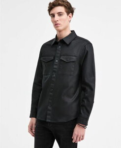 �Q�X �����Y �A�E�^�[ �W���P�b�g�E�u���]�� �V���c GUESS Men's Theo Snap-Front Shirt Jacket Spire