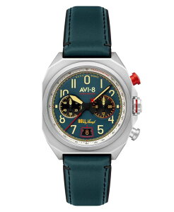 �A���B�G�C�g �����Y �A�N�Z�T���[ �r���v ���U�[ AVI-8 Men's Bell X-1 Blue Leather Strap Watch 41mm Blue �u���[