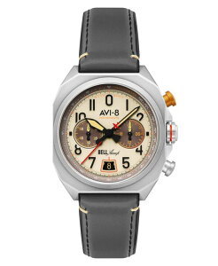 �A���B�G�C�g �����Y �A�N�Z�T���[ �r���v ���U�[ AVI-8 Men's Bell X-1 Brown Leather Strap Watch 41mm Cream �N���[��