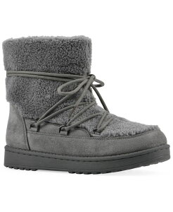 �z���C�g�}�E���e�� ���f�B�[�X �V���[�Y �u�[�c�E���C���u�[�c ���[�X White Mountain Women's Isador Faux Sherpa Lace-up Boots Gray �O���[