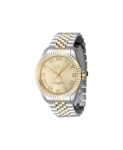 CrN^ Y ANZT[ rv Invicta Men's 47404 Specialty Quartz 3 Hand Goldial Watch Silver Vo[