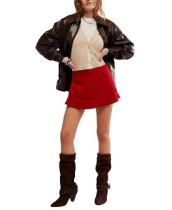 t[s[v fB[X {gXJ[g ~j XG[h Free People Women's Paradise Found Faux Suede Mini Skort Rhythmic Red bh