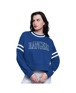 �X�^�[�^�[ ���f�B�[�X �A�E�^�[ �p�[�J�[�E�X�E�F�b�g �V���c �N���b�v�h Starter Women'sBlue New York Rangers Power Play Cropped Pullover Sweatshirt Blue �u���[