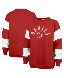47 uh fB[X AE^[ p[J[EXEFbg Vc W[W[ '47 Brand Women's Red New Jersey Devils Eephus Barred Pullover Sweatshirt Red bh