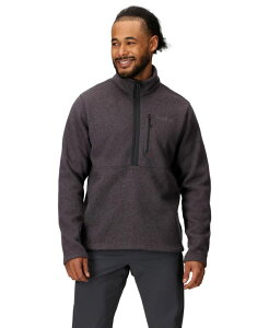 �}�[���b�g �����Y �A�E�^�[ �p�[�J�[�E�X�E�F�b�g �V���c Marmot Men's Drop Line Half-Zip Sweatshirt Black heather �u���b�N