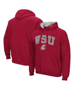 �R���V�A�� �����Y �A�E�^�[ �p�[�J�[�E�X�E�F�b�g ���S Colosseumen's Washington State Cougars Arch & Team Logo 3.0 Pullover Hoodie Crimson �N�����]��