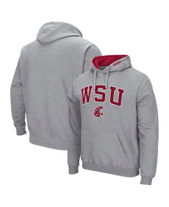 �R���V�A�� �����Y �A�E�^�[ �p�[�J�[�E�X�E�F�b�g ���S Colosseumen's Washington State Cougars Arch & Team Logo 3.0 Pullover Hoodie Heathered Gray �O���[