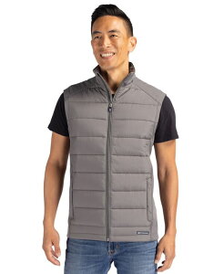 Jb^[AhobN Y gbvX xXg Cutter & Buck Men's Evoke Hybrid Softshell Recycled Full Zip Vest Elemental grey O[