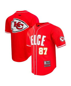 �v���X�^���_�[�h �����Y �g�b�v�X �V���c ���b�V�� �W���[�W�[ Pro Standard Men's Travis Kelce Red Kansas City Chiefs Mesh Button-Up Baseball Jersey Red ���b�h