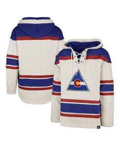 47 �u�����h �����Y �A�E�^�[ �p�[�J�[�E�X�E�F�b�g ���[�X '47 Brand Men's Oatmeal CO Rockies Heritage Rockaway Lace-Upullover Hoodie Oatmeal �I�[�g�~�[��