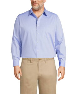 �����Y�G���h �����Y �g�b�v�X �V���c �g�[�� Lands' End Big & Tall Traditional Fit Solid No Iron Supima Pinpoint Straight Collar Dresshirt Light blue �u���[