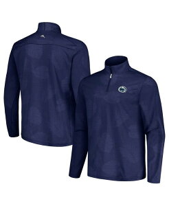 �g�b�~�[�o�n�} �����Y �A�E�^�[ �W���P�b�g�E�u���]�� Tommy Bahama Men's Navy Penn State Nittany Lions Delray Frond IslandZone Half-Zip Jacket Navy �l�C�r�[
