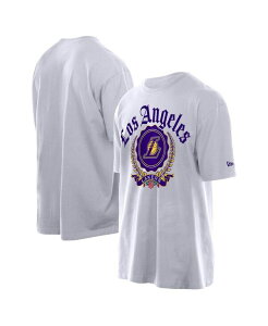 �j���[�G�� �����Y �g�b�v�X T�V���c New Era Men's White Los Angeles Lakers Throwback Prep Oversized T-Shirt White �z���C�g