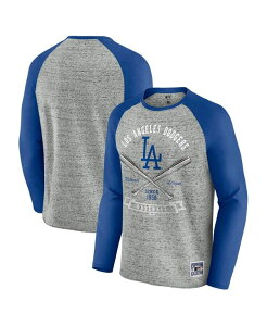 �t�@�i�e�B�N�X ���f�B�[�X �g�b�v�X T�V���c Fanatics Darius Rucker Collection by Men'sHeather Gray Los Angeles Dodgers Raw Edge Raglan Long Sleeve Baseball T-Shirt Heather Gray �O���[