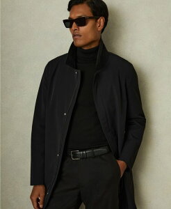 ���C�X �����Y �A�E�^�[ �W���P�b�g�E�u���]�� �X�^���h�l�b�N �R�[�g REISS Men's Hybrid Removable Funnel Neck Overcoat Black �u���b�N