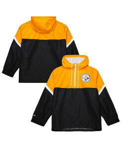 �~�b�`�F��&�l�X �����Y �A�E�^�[ �W���P�b�g�E�u���]�� ���B���e�[�W T�V���c ���S Mitchell & Ness Men's Gold/Black Pittsburgh Steelers Tie Breaker Vintage Logo Lightweight Anorak Half-Zip Windbreaker Jacket Gold Black �u��