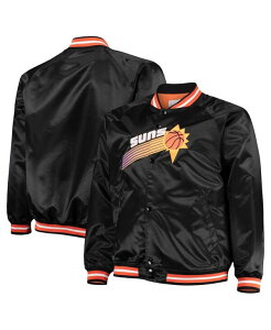 �~�b�`�F��&�l�X �����Y �A�E�^�[ �W���P�b�g�E�u���]�� �g�[�� �T�e�� Mitchell & Ness Men's Black Phoenix Suns Big and Tall Hardwood Classics Raglan Satin Full-Snap Jacket Black �u���b�N