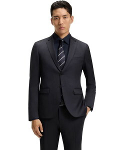 �q���[�S�{�X �����Y �A�E�^�[ �W���P�b�g�E�u���]�� �E�[�� Hugo Boss Men's Virgin-Wool Extra-Slim-Fit Suit Jacket Dark Blue �u���[
