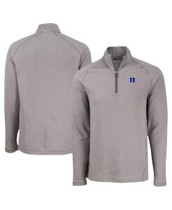 �J�b�^�[�A���h�o�b�N �����Y �A�E�^�[ �p�[�J�[�E�X�E�F�b�g �V���c �t���[�X Cutter & Buck Men's Heather Gray Duke Blue Devils Peshastin Eco Fleece Quarter-Zip Sweatshirt Heather Gray �O���[
