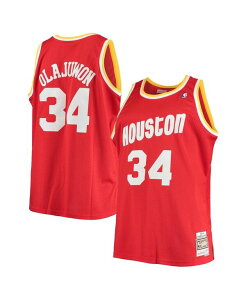 ~b`F&lX Y gbvX Vc g[ W[W[ Mitchell & Ness Men's Hakeem Olajuwon Red Houston Rockets Big and Tall Hardwood Classics Jersey Red bh
