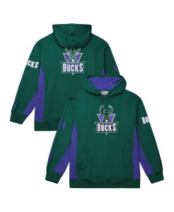 �~�b�`�F��&�l�X �����Y �A�E�^�[ �p�[�J�[�E�X�E�F�b�g �t���[�X Mitchell & Ness Men's Hunter Green Milwaukee Bucks Hardwood Classics Team Origins Fleece Pullover Hoodie Hunter Green �O���[��