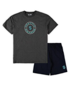 �R���Z�v�c �X�|�[�c �����Y �g�b�v�X T�V���c �g�[�� �V���[�g�p���c Conceptsport Men's Deep Sea Blue Heathered Charcoal Seattle Kraken Big and Tall T-shirt and Shortsleep Set Deep Sea Blue Heathered Charcoal �`���R�[��