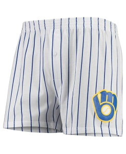 �R���Z�v�c �X�|�[�c �����Y �{�g���X �n�[�t�p���c�E�V���[�c �V���[�g�p���c Conceptsport Men's White Milwaukee Brewers Vigor Boxer Shorts White �z���C�g