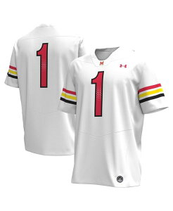 A_[A[}[ Y gbvX Vc W[W[ Under Armour Men's 1 Maryland Terrapins Replica Football Jersey White zCg