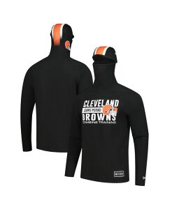 �j���[�G�� �����Y �A�E�^�[ �p�[�J�[�E�X�E�F�b�g New Era Men's Black Cleveland Browns Functional Fandom Balaclava Helmet Stripe Tri-Blend Hoodie Black �u���b�N