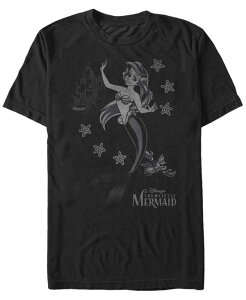 �t�B�t�X�T�� �����Y �g�b�v�X T�V���c Fifth Sun Disney Men's Little Mermaid Ariel Sebastian Under the Sea Short Sleeve T-Shirt Black �u���b�N